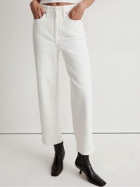 Madewell NWT Tall Perfect Vintage Wide Leg Crop Jeans Size 26T High
Rise inWhite